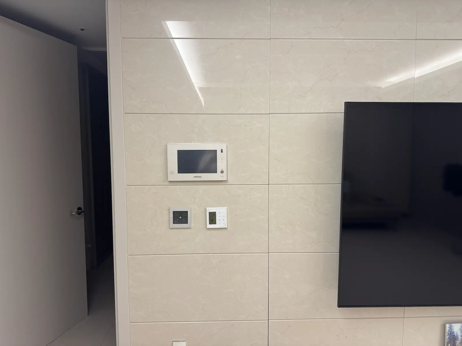 Wall pad installed near the entrance